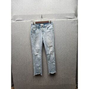 Root Denim Light Wash Distressed Raw Hem Skinny Jeans Size 7